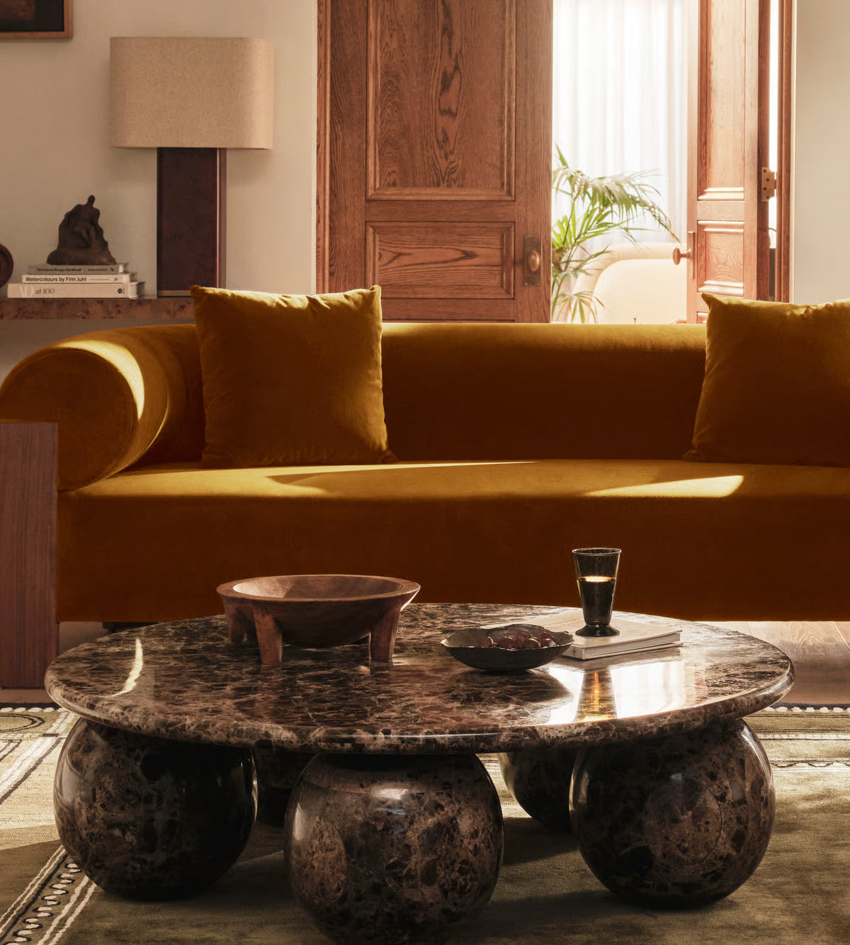 Handmade Designer Solid Wooden Elden Three - Seater Sofa