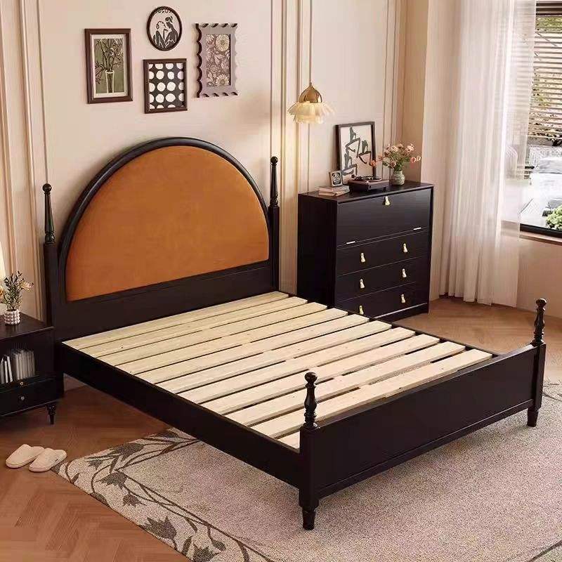 Atom Platform bed with upholstered headboard