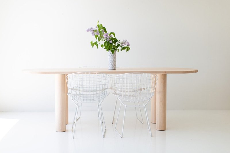 Beautifully Handcrafted Modern Wooden Oval Dining Table Dining table - Bone Inlay Furnitures