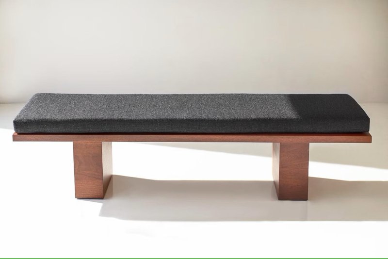 Classy Handcrafted Modern Wooden Upholstered Bench Bench - Bone Inlay Furnitures