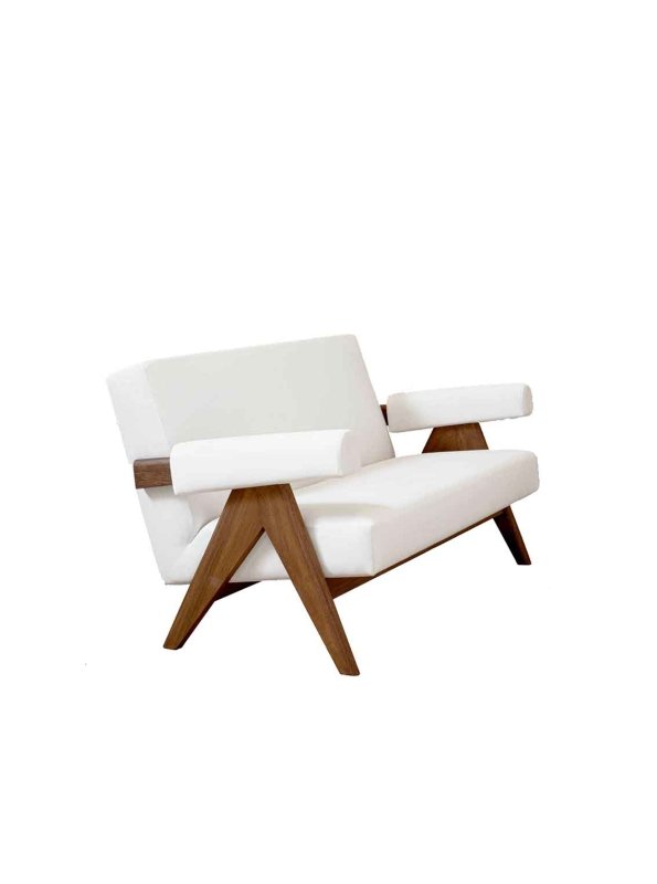 Designer Handmade Arm White Cushion Sofa Sofa - Bone Inlay Furnitures