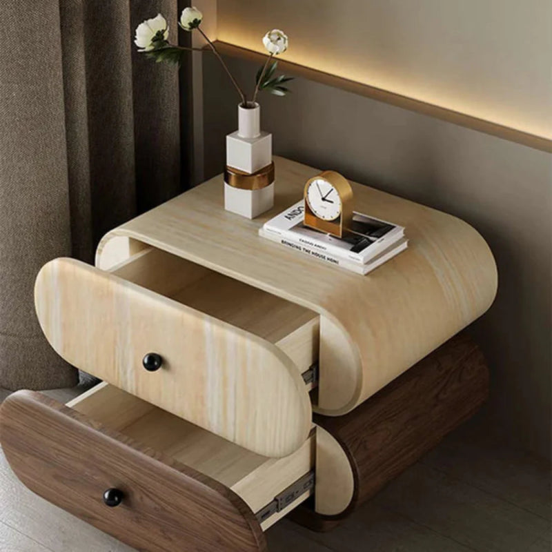 Designer Handmade Bedside Table with Two Drawers bedside table - Bone Inlay Furnitures