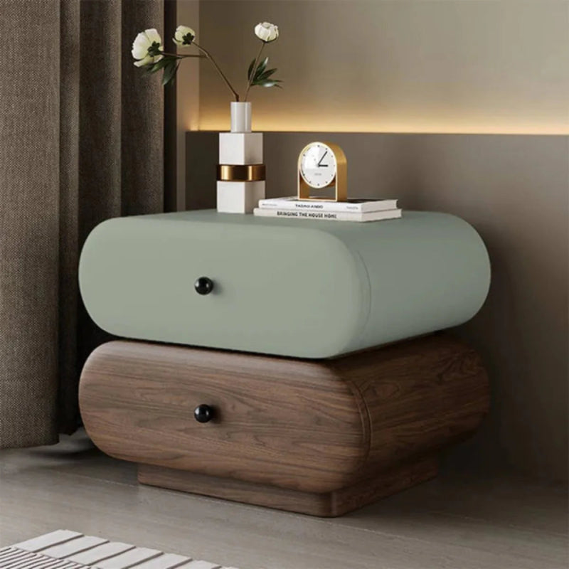 Designer Handmade Bedside Table with Two Drawers bedside table - Bone Inlay Furnitures