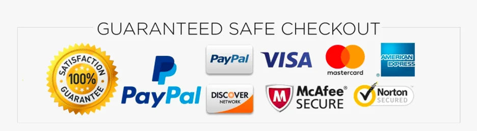 guaranteed safe chcekout with visa paypal amex mastercard mcafee secure