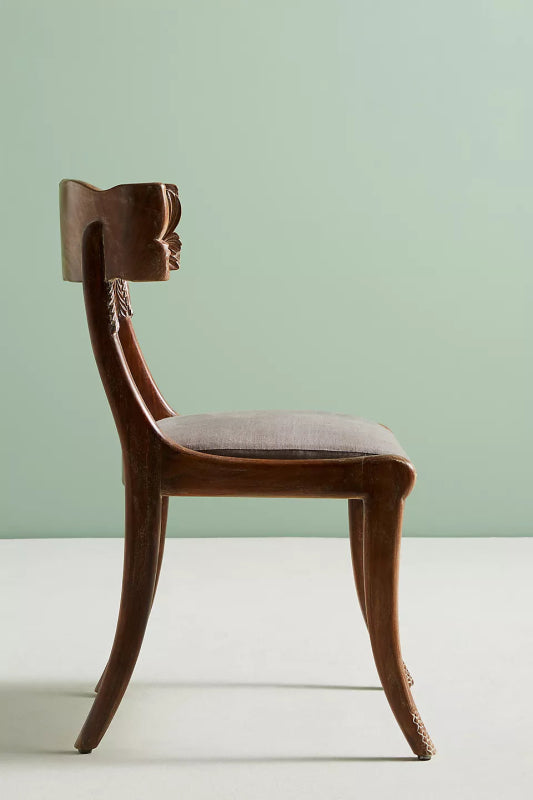 Hand Carved Fable Wooden Dining Chair | Indian Furniture Dining Chair - Bone Inlay Furnitures