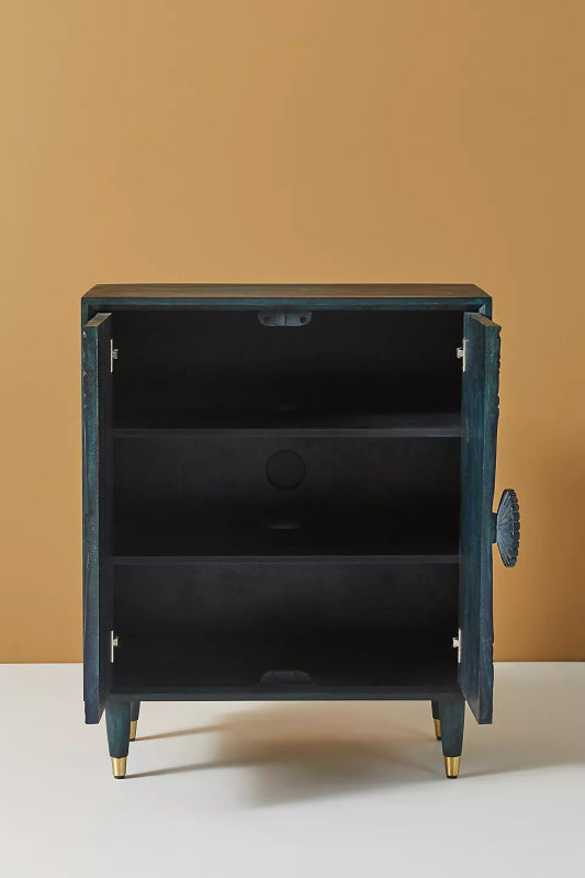 Hand Carved Gulliver Entryway Cabinet | Cabinetry Furniture Cabinet - Bone Inlay Furnitures