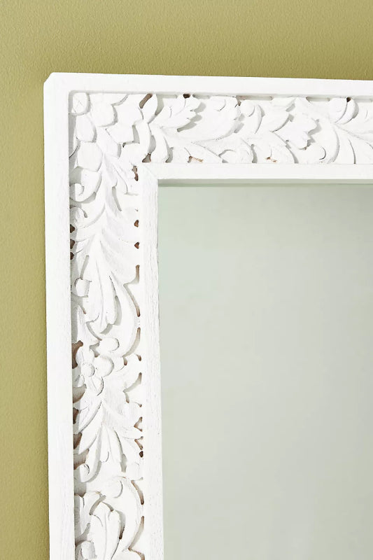 Hand Carved Lombok Mirror Frame | Bathroom Mirror Frame mirror frame - Bone Inlay Furnitures