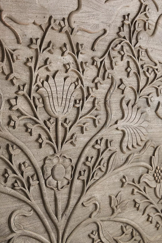 Hand Carved Odelina Bed Indian Design Solid Wooden | Indian Furniture Beds & Bed Frames - Bone Inlay Furnitures