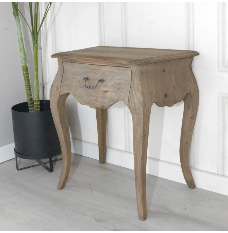 Hand Crafted French Style Wooden Bedside Lamp Table bedside table - Bone Inlay Furnitures