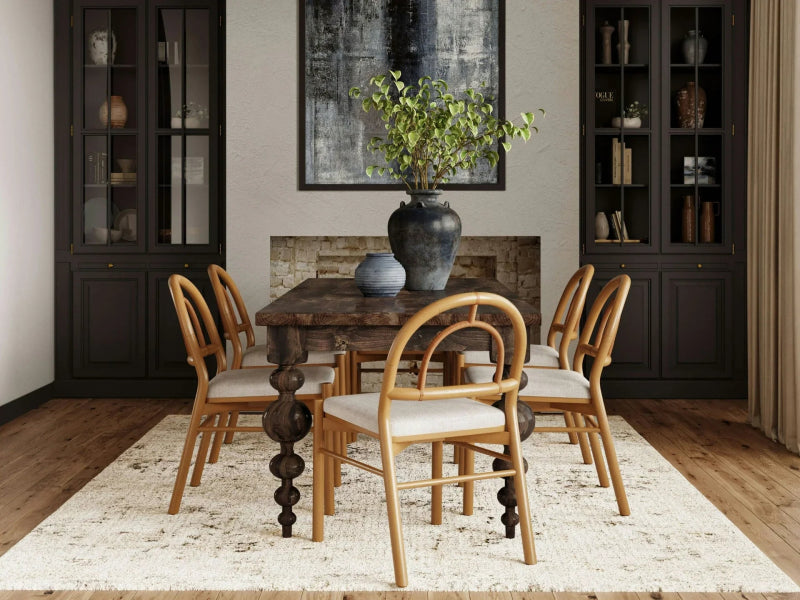 Hand Crafted Rectangle Dining Table Dining table - Bone Inlay Furnitures
