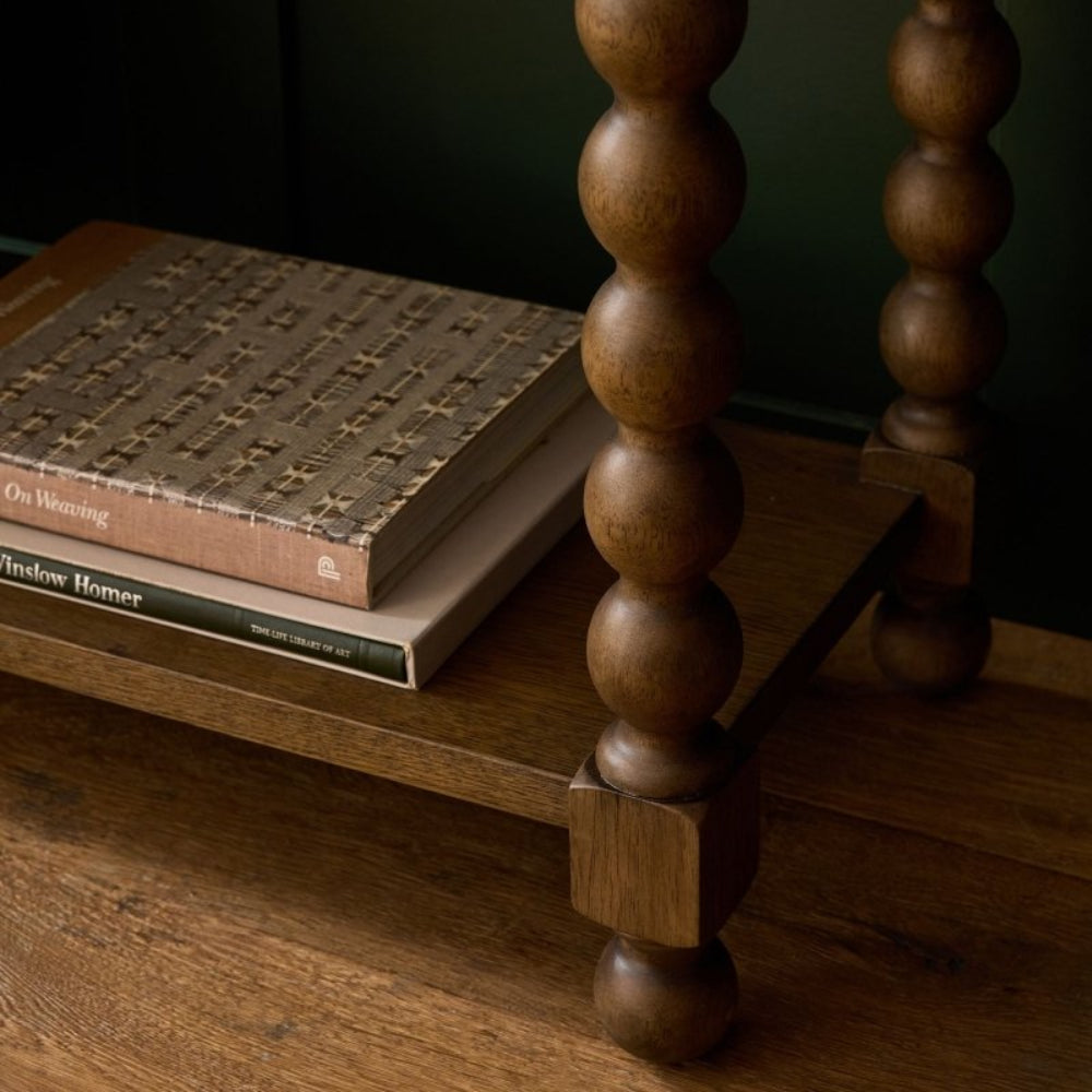 Hand - Crafted Wooden Spindle Leg Two Drawer Console Table console table - Bone Inlay Furnitures