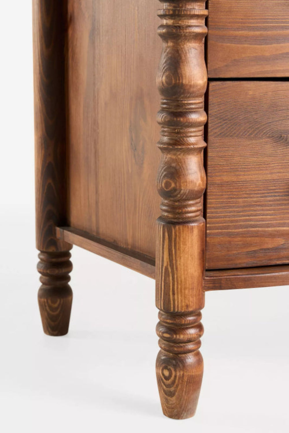 Hand - Crafted Wooden Two Drawer Nightstand Nightstand - Bone Inlay Furnitures