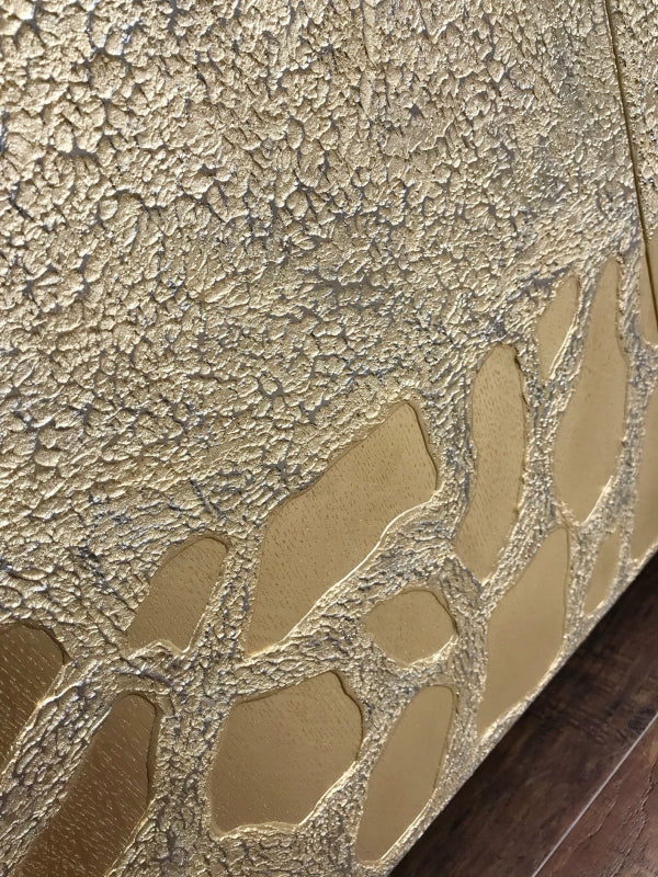 Handmade Art Deco Style Four Doors in Elegant Golden Metal Sideboard Buffet & Sideboard - Bone Inlay Furnitures