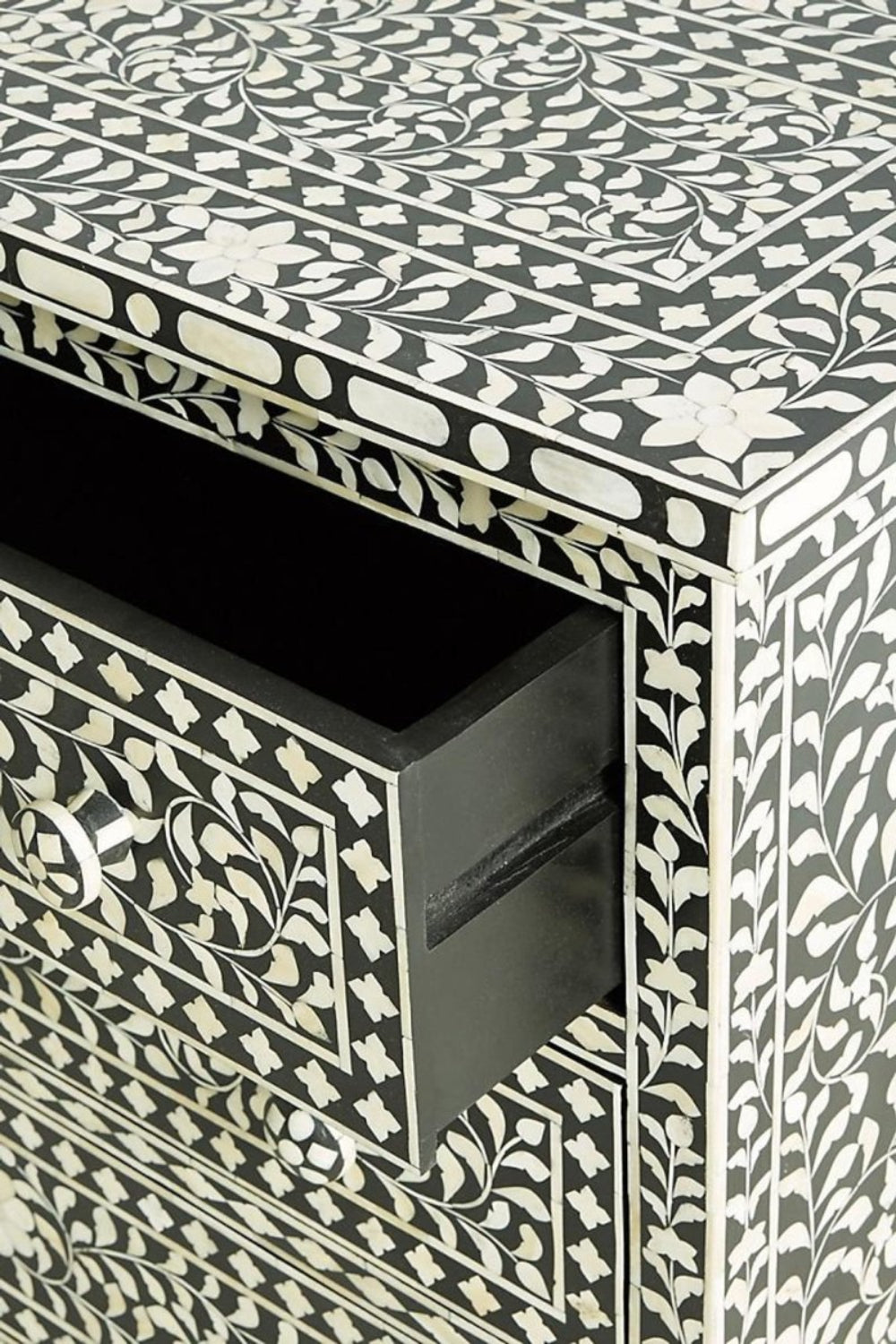 Floral Bone Inlay 3-Drawer Dresser