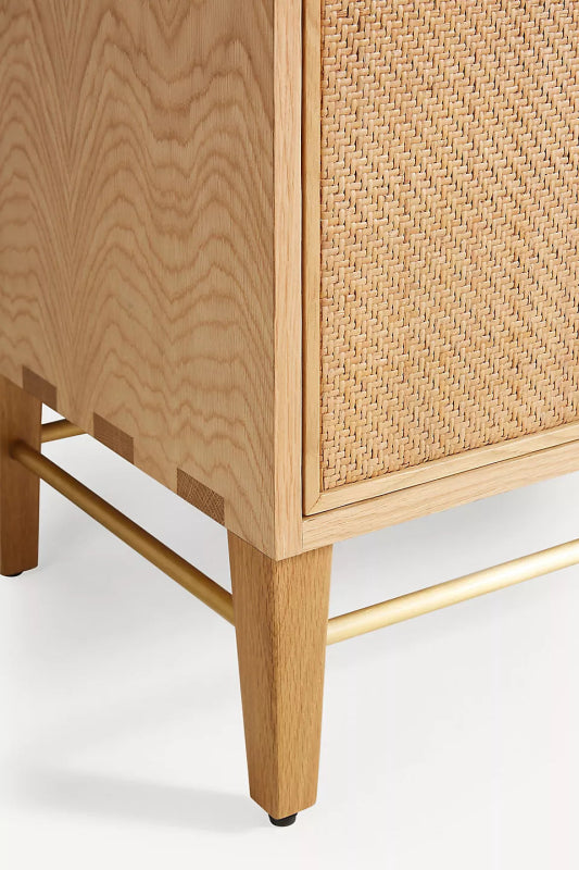 Handmade Cane Media Console in Natural Color | Wallace Cane Media Console Media Console - Bone Inlay Furnitures