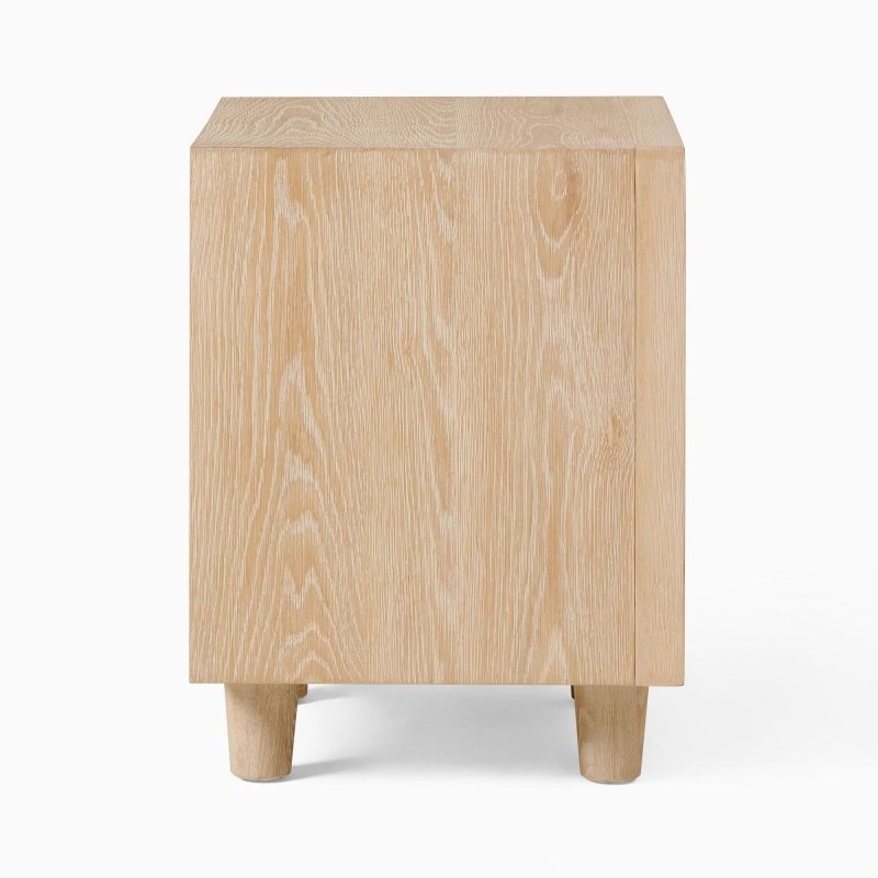 Handmade Designer Wooden Natural Color Bedside Nightstand with One Shelf and Two Drawers Nightstand - Bone Inlay Furnitures