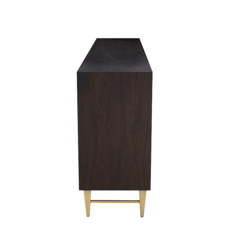 Handmade Radiate Design Four Door Gold Coast Finish Storage Credenza Credenza - Bone Inlay Furnitures