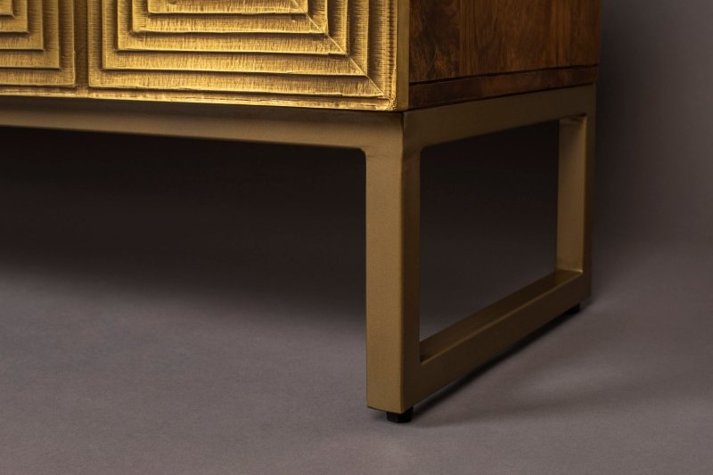 Handmade Two Door Art Deco Brass Metal Sideboard With A Drawer Sideboard - Bone Inlay Furnitures