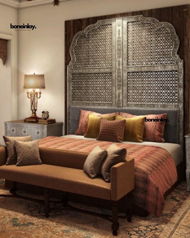 Handmade Indian silver Metal Big Headboard Headboard For Indian Royal Palace