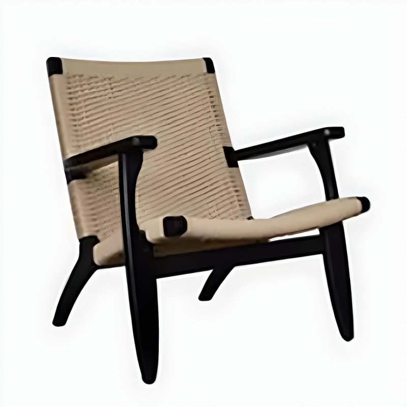 Modern Danish design Coastal Lounge Chair | Japandi Outdoor Patio Lounge Arm Chair by Hans Wegner Chair - Bone Inlay Furnitures