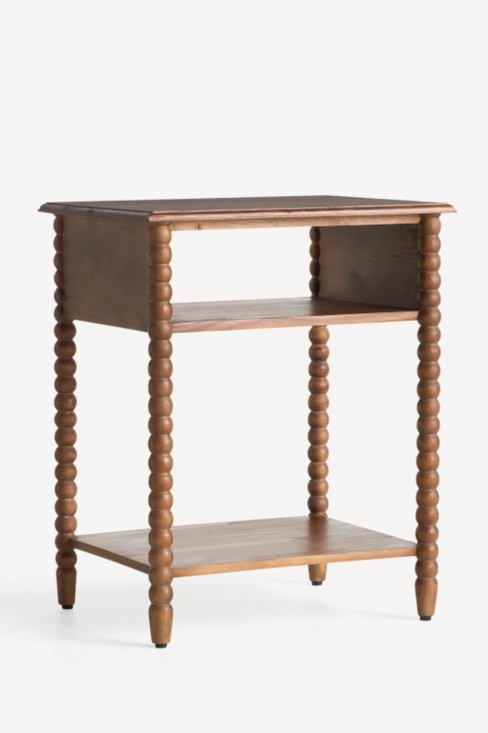 Modern Hand - Crafted Wooden Bobbin Legs Side Table Bedside Table - Bone Inlay Furnitures