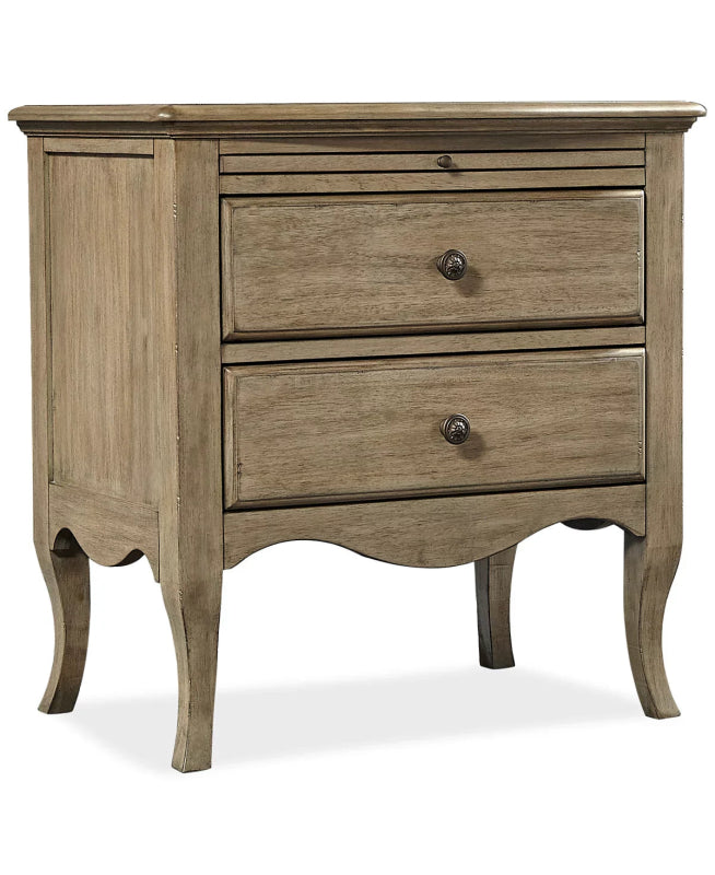Rustic Handmade Solid Wood Two Drawer Nightstand Nightstand - Bone Inlay Furnitures