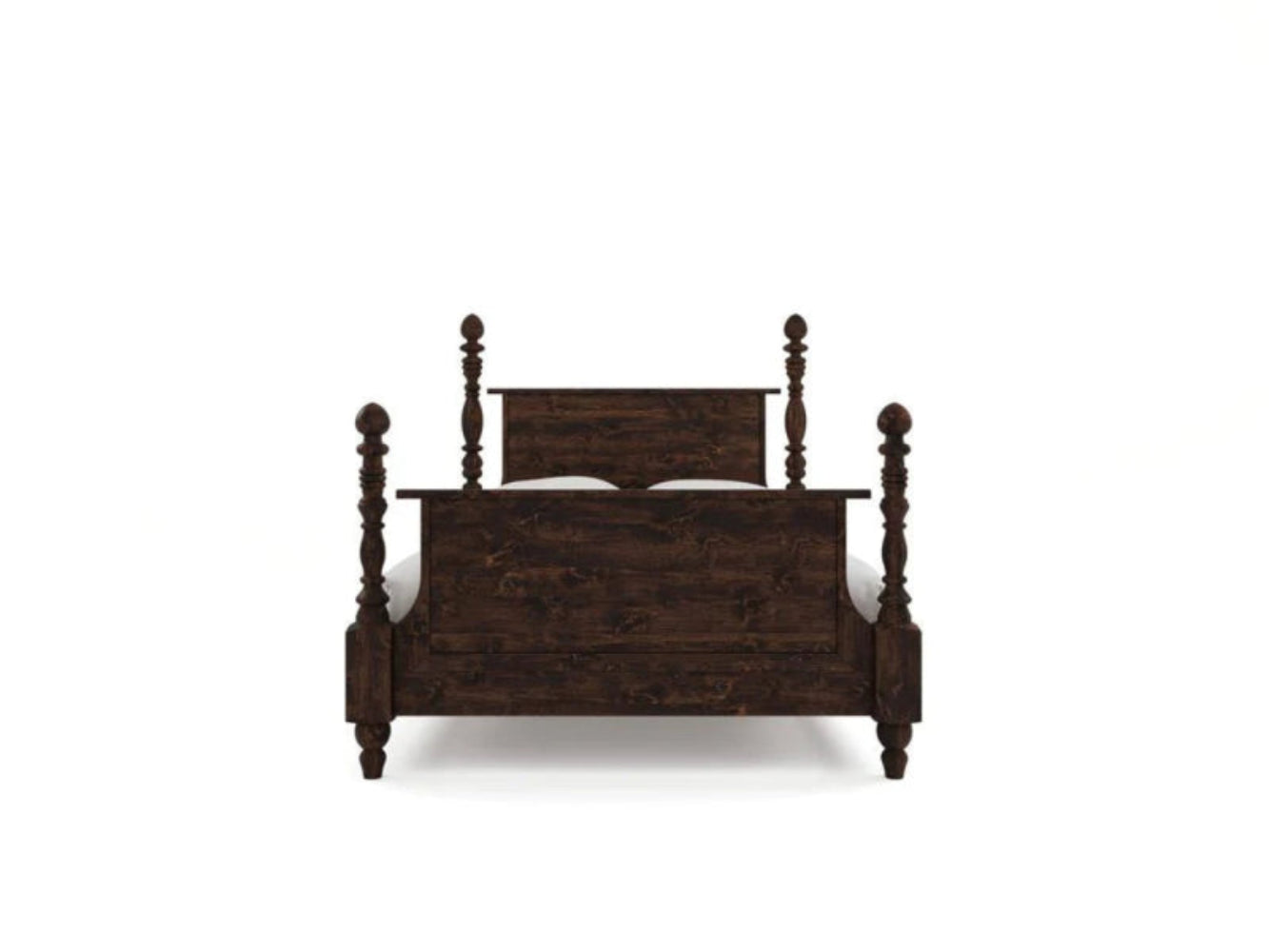 Vintage Hand - Crafted Solid Wood Four Poster Cozy Bed Bed - Bone Inlay Furnitures