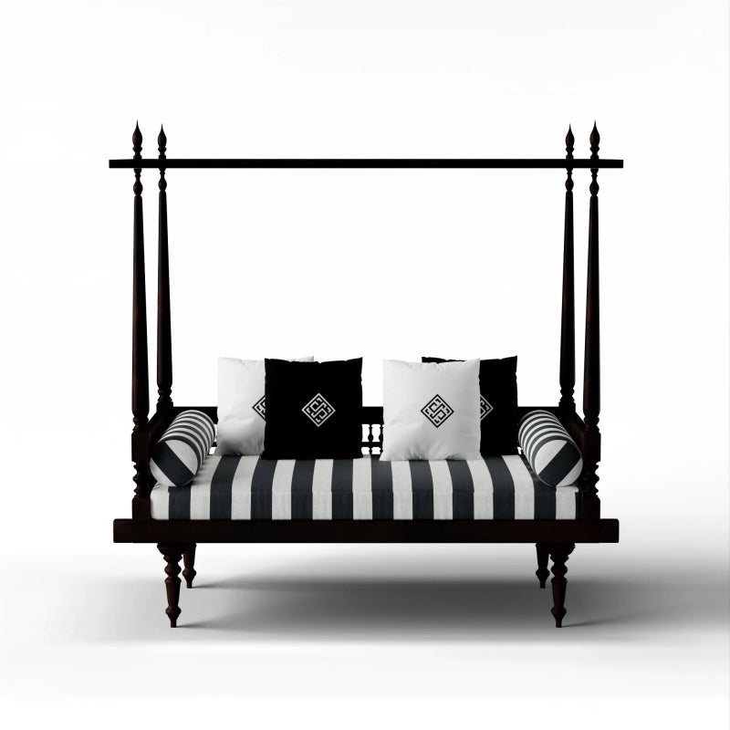 Wooden Handmade Canopy Day Bed Daybed - Bone Inlay Furnitures
