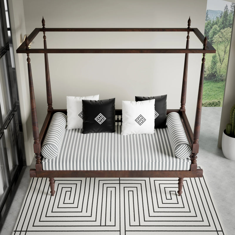 Wooden Handmade Canopy Day Bed Daybed - Bone Inlay Furnitures
