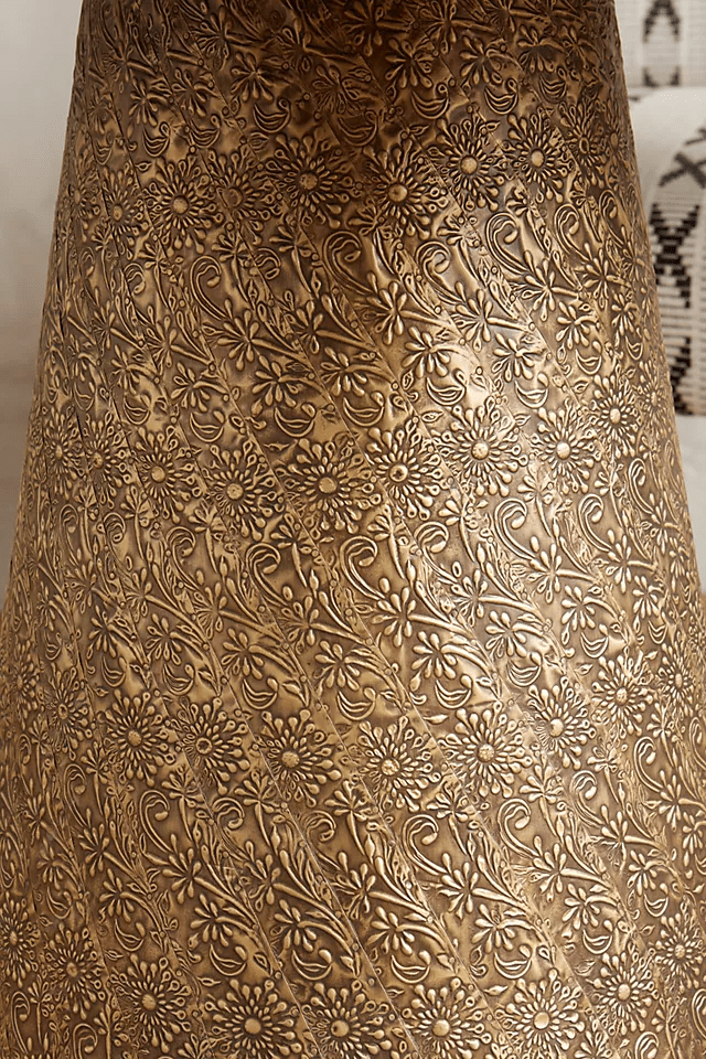 Hand-Embossed Brass Dining Table Leg