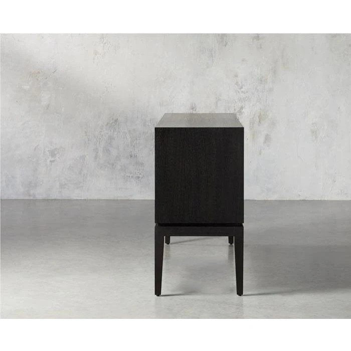 Bone Inlay Fish Scale Pattern Bar cabinet | Handmade Inlay Storage Unit in Black Color Bar Cabinet - Bone Inlay Furnitures