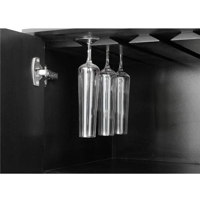 Bone Inlay Fish Scale Pattern Bar cabinet | Handmade Inlay Storage Unit in Black Color Bar Cabinet - Bone Inlay Furnitures