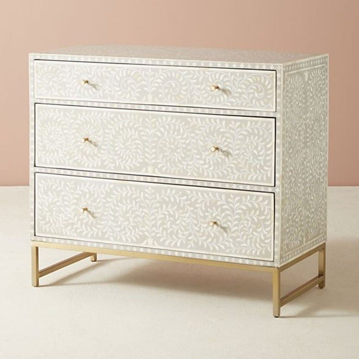 Discover the Beauty of a One-of-a-Kind Bone Inlay Three Drawer - Shop Now!" Bone Inlay Furnitures Discover the Beauty of a One-of-a-Kind Bone Inlay Three Drawer - Shop Now!" Bone Inlay Furnitures