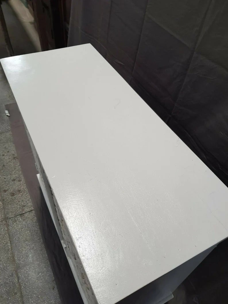 Hand-carved Floral Designer Cabinet With 2 Door in White Color | Handmade Solid Wooden Cabinet Cabinet - Bone Inlay Furnitures