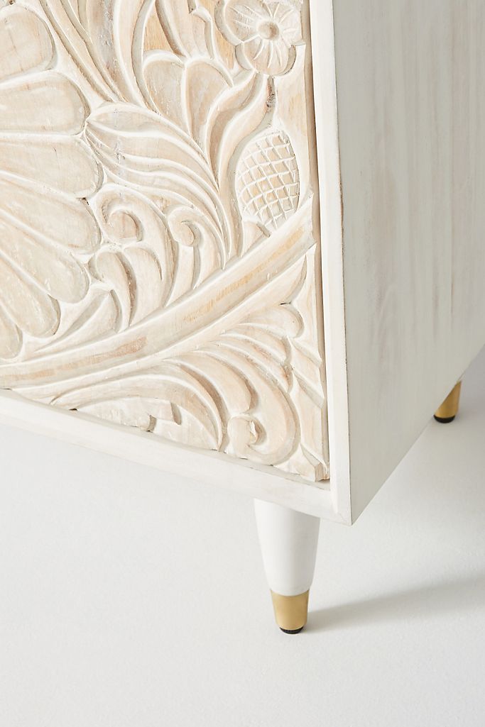 Hand Carved Gulliver Media Console Indigo Color | Handmade Wooden TV Unit Indigo Color | Indian Furniture Media Console - Bone Inlay Furnitures