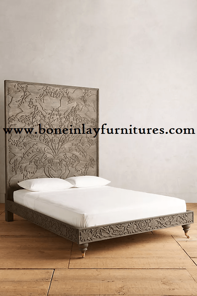 Hand-carved Wooden Bed