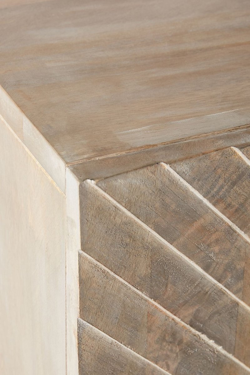 Hand Carved Samuel Cabinet in Washed Grey Color | Custom Made Storage Unit Cabinet - Bone Inlay Furnitures
