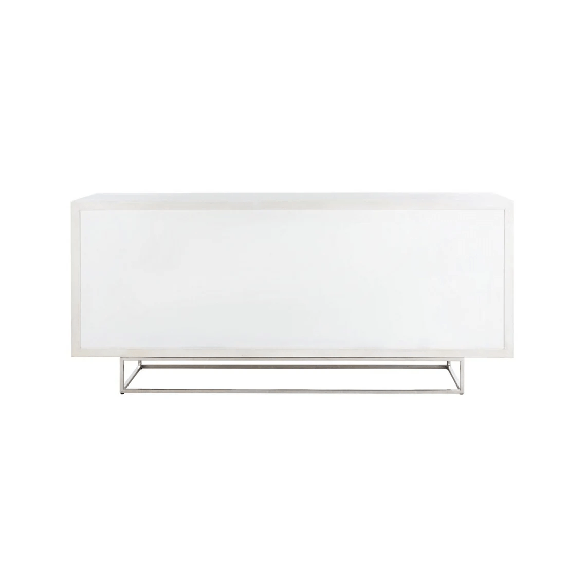 Hand Carved White Color Sideboard with Metal Base | Indian Carving Buffet table Sideboard - Bone Inlay Furnitures