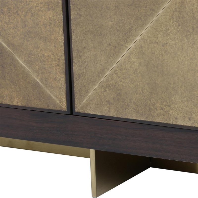 Oriole Brass Door Console Table for Living Room Decor | Handmade Metal Console Unit Media Console - Bone Inlay Furnitures