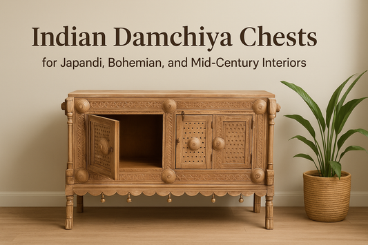 Indian Damchiya Chests for Japandi, Bohemian, and Mid-Century Interiors