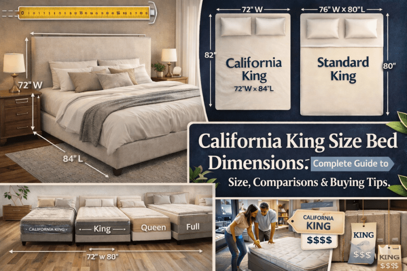 California King Size Bed Dimensions: Complete Guide to Size, Comparisons & Buying Tips - Bone Inlay Furnitures