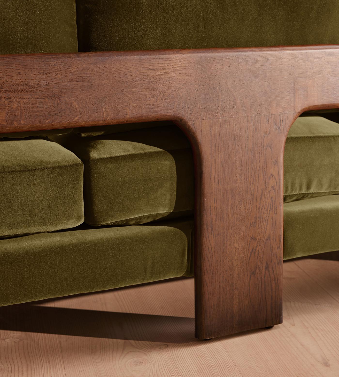 Designer Handmade Marcia Three - Seater Sofa with Reversible seat cushions