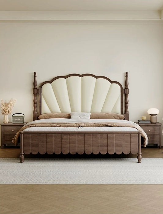 Elegant Shell-Tufted Storage Bed Frame With Headboard
