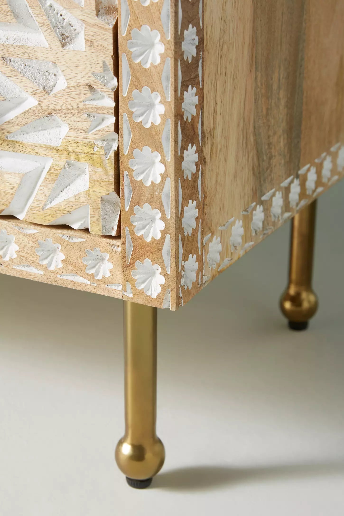 Three-Drawer Dresser with Antique Brass Legs