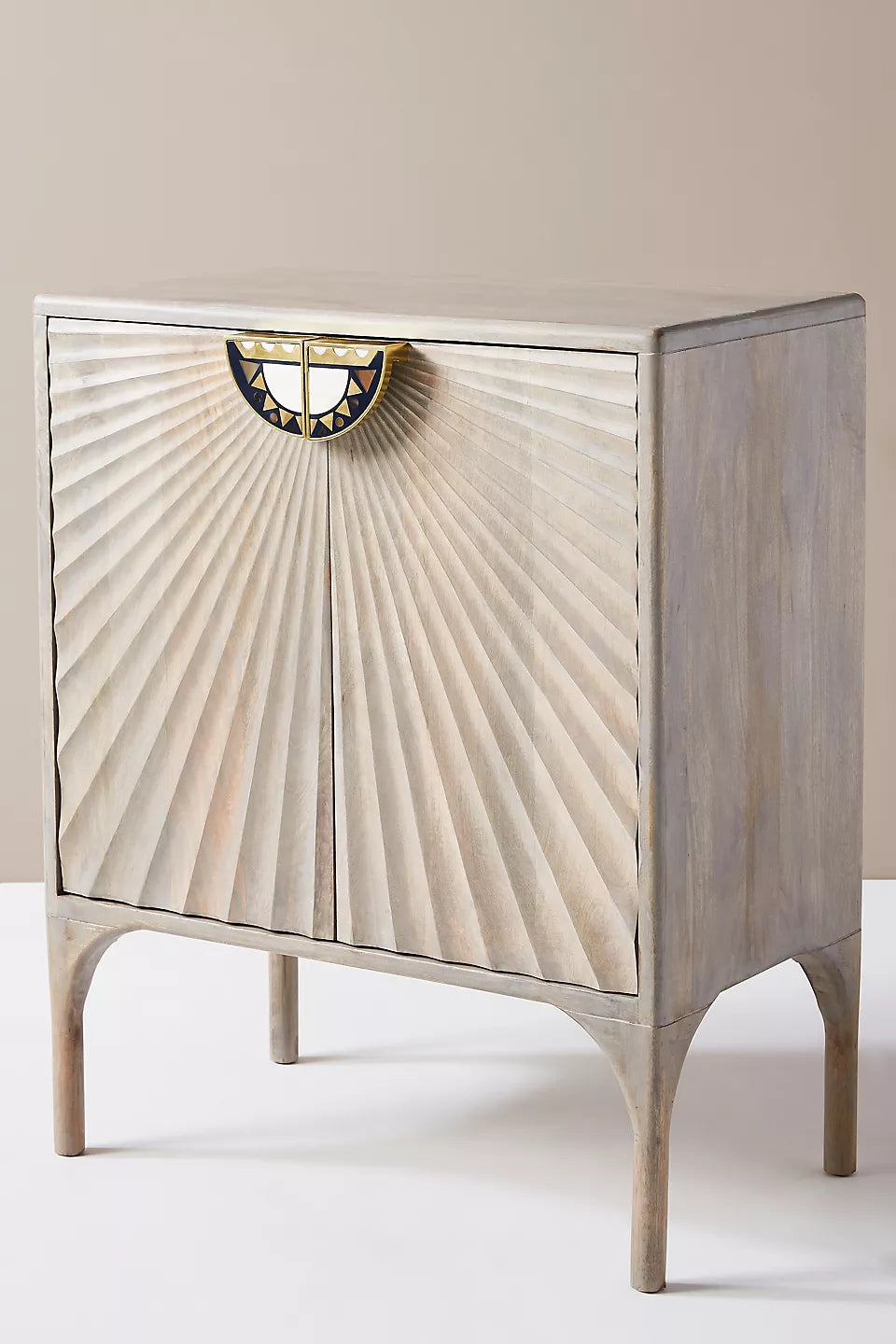 Elegant hand-carved wood cabinet