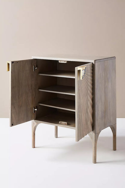 Hand-carved wooden cabinet