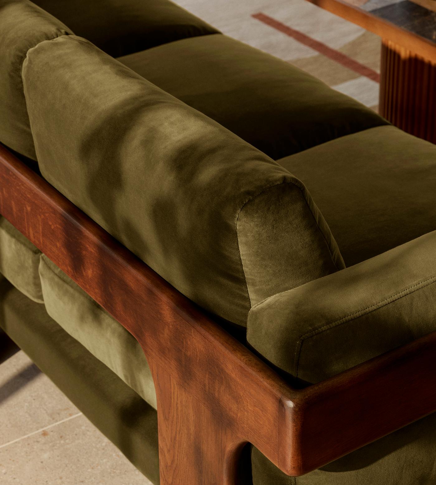 Designer Handmade Marcia Three - Seater Sofa with Reversible seat cushions