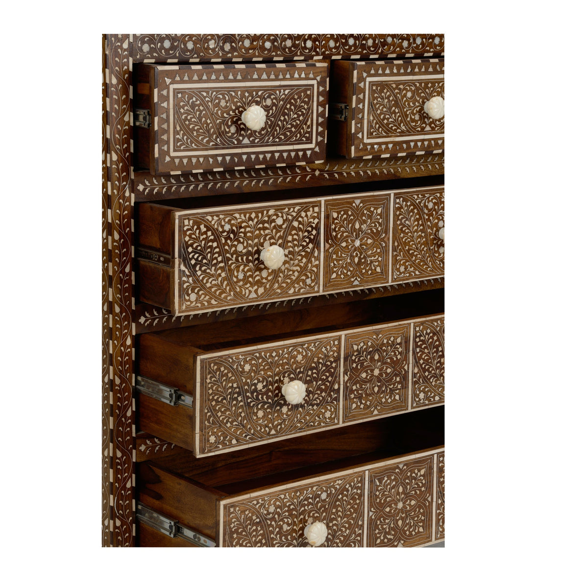 Anglo-indian Wood and Inlay tall chest