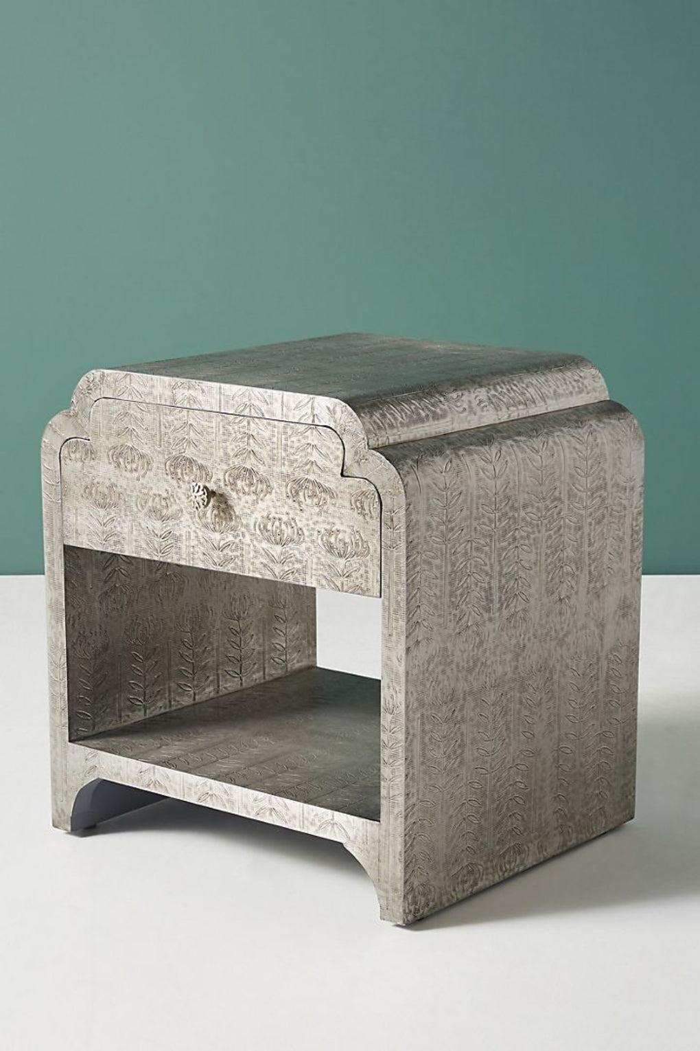 Anthropologie White Metal Bedside