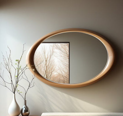 Asymmetrical Wooden Mirror Frame